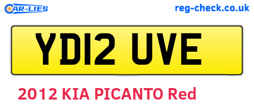 YD12UVE are the vehicle registration plates.