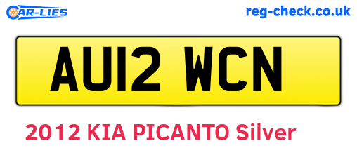 AU12WCN are the vehicle registration plates.