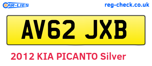 AV62JXB are the vehicle registration plates.