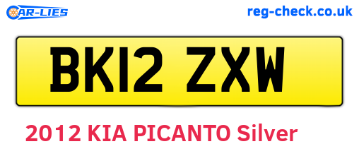 BK12ZXW are the vehicle registration plates.