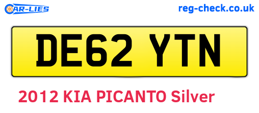 DE62YTN are the vehicle registration plates.