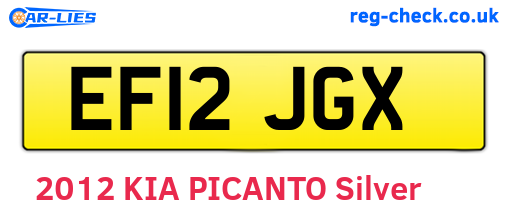 EF12JGX are the vehicle registration plates.