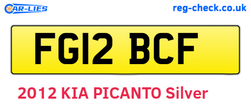 FG12BCF are the vehicle registration plates.