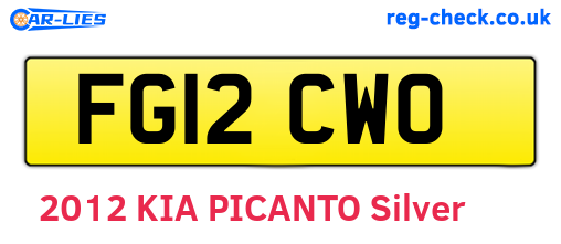 FG12CWO are the vehicle registration plates.