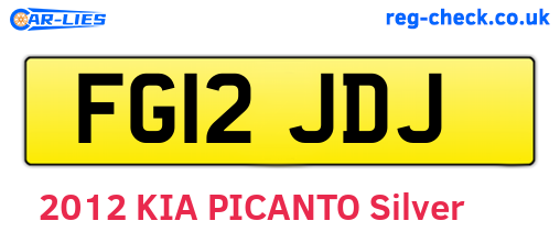 FG12JDJ are the vehicle registration plates.
