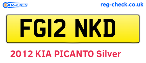 FG12NKD are the vehicle registration plates.