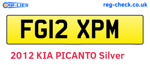 FG12XPM are the vehicle registration plates.