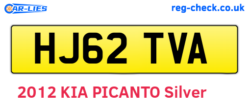 HJ62TVA are the vehicle registration plates.
