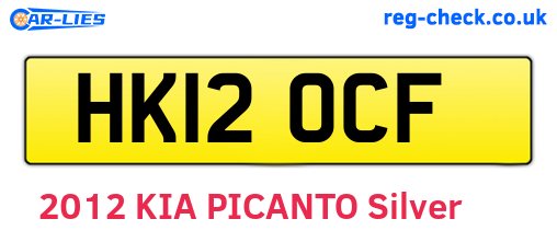 HK12OCF are the vehicle registration plates.