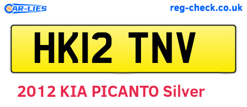 HK12TNV are the vehicle registration plates.