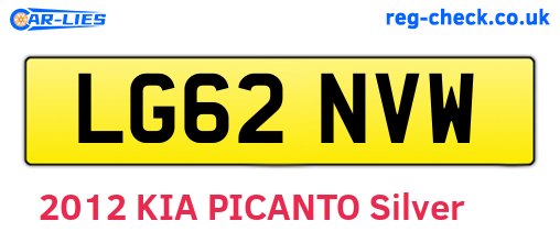 LG62NVW are the vehicle registration plates.
