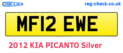 MF12EWE are the vehicle registration plates.