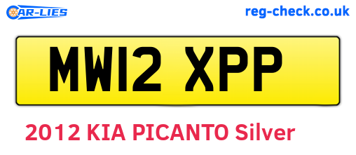 MW12XPP are the vehicle registration plates.