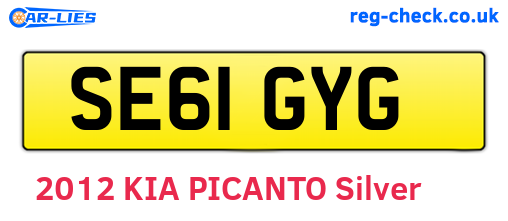 SE61GYG are the vehicle registration plates.