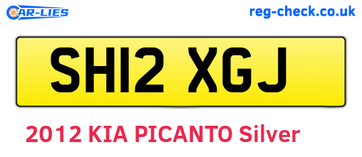 SH12XGJ are the vehicle registration plates.