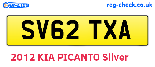 SV62TXA are the vehicle registration plates.