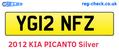 YG12NFZ are the vehicle registration plates.