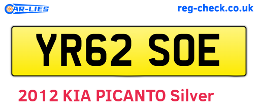 YR62SOE are the vehicle registration plates.