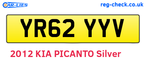 YR62YYV are the vehicle registration plates.