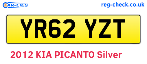 YR62YZT are the vehicle registration plates.