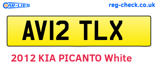 AV12TLX are the vehicle registration plates.