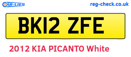 BK12ZFE are the vehicle registration plates.