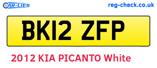 BK12ZFP are the vehicle registration plates.