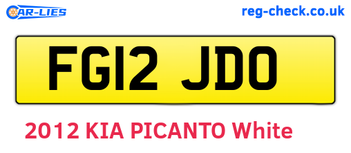FG12JDO are the vehicle registration plates.