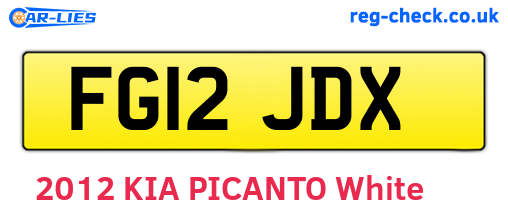 FG12JDX are the vehicle registration plates.