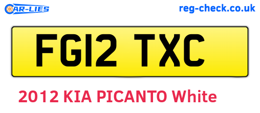 FG12TXC are the vehicle registration plates.