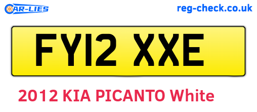 FY12XXE are the vehicle registration plates.