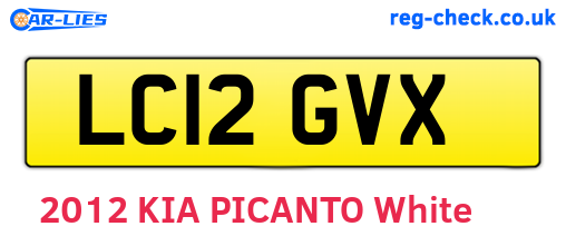 LC12GVX are the vehicle registration plates.