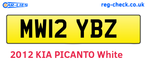 MW12YBZ are the vehicle registration plates.