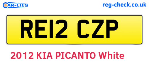 RE12CZP are the vehicle registration plates.