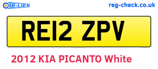 RE12ZPV are the vehicle registration plates.