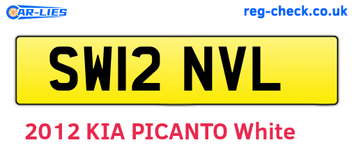 SW12NVL are the vehicle registration plates.