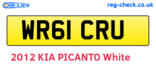 WR61CRU are the vehicle registration plates.