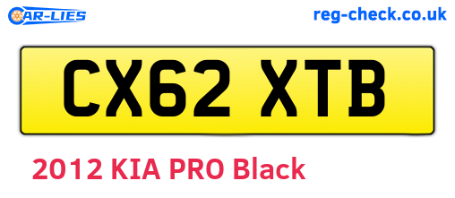 CX62XTB are the vehicle registration plates.