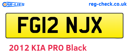 FG12NJX are the vehicle registration plates.