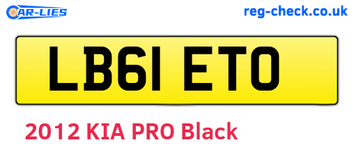 LB61ETO are the vehicle registration plates.