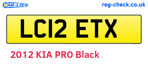 LC12ETX are the vehicle registration plates.