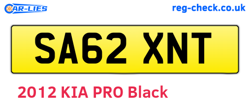 SA62XNT are the vehicle registration plates.