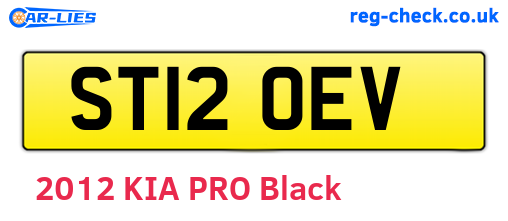 ST12OEV are the vehicle registration plates.