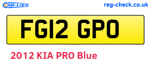 FG12GPO are the vehicle registration plates.