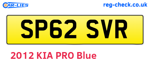 SP62SVR are the vehicle registration plates.