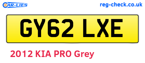 GY62LXE are the vehicle registration plates.