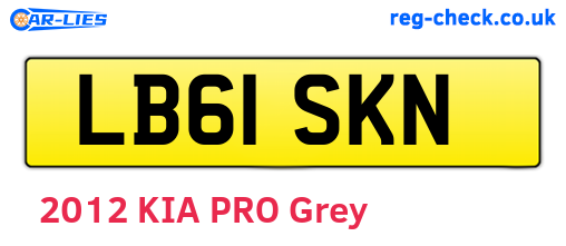 LB61SKN are the vehicle registration plates.
