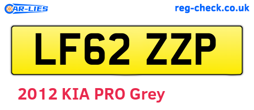 LF62ZZP are the vehicle registration plates.