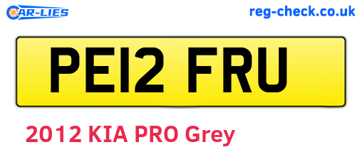 PE12FRU are the vehicle registration plates.