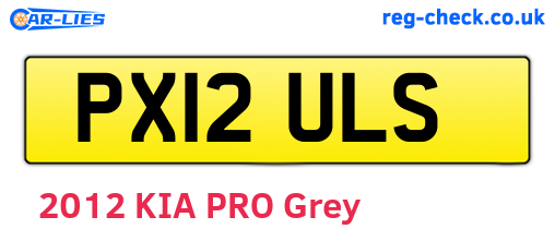 PX12ULS are the vehicle registration plates.